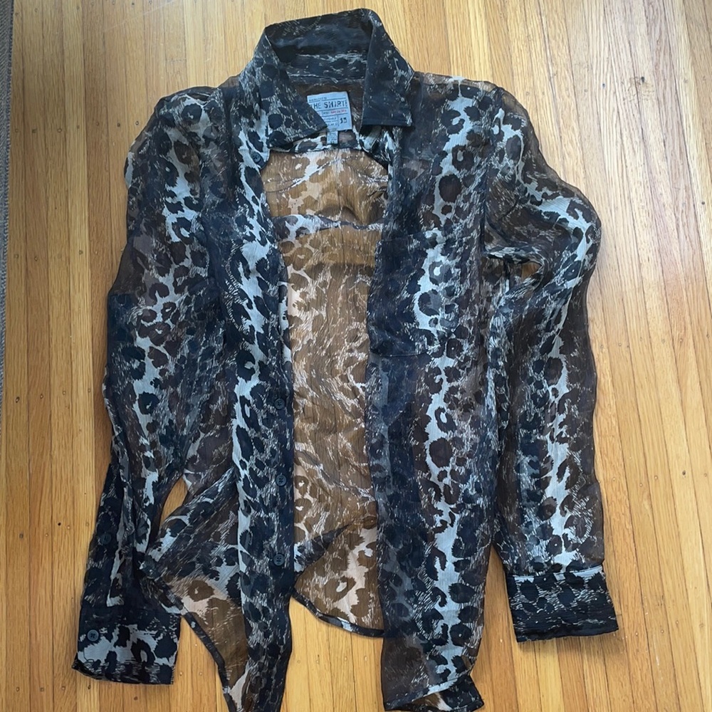 REVOLVE THE SHIPT OVERSIZED SHEER CHEETAH BLOUSE